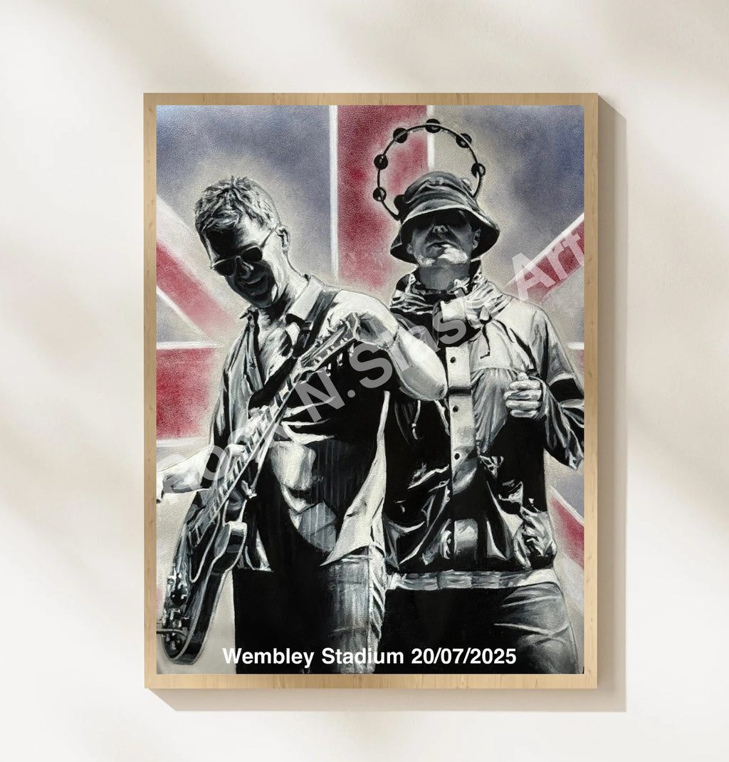 Liam & Noel, Oasis live 25 Art Print (Personalised)