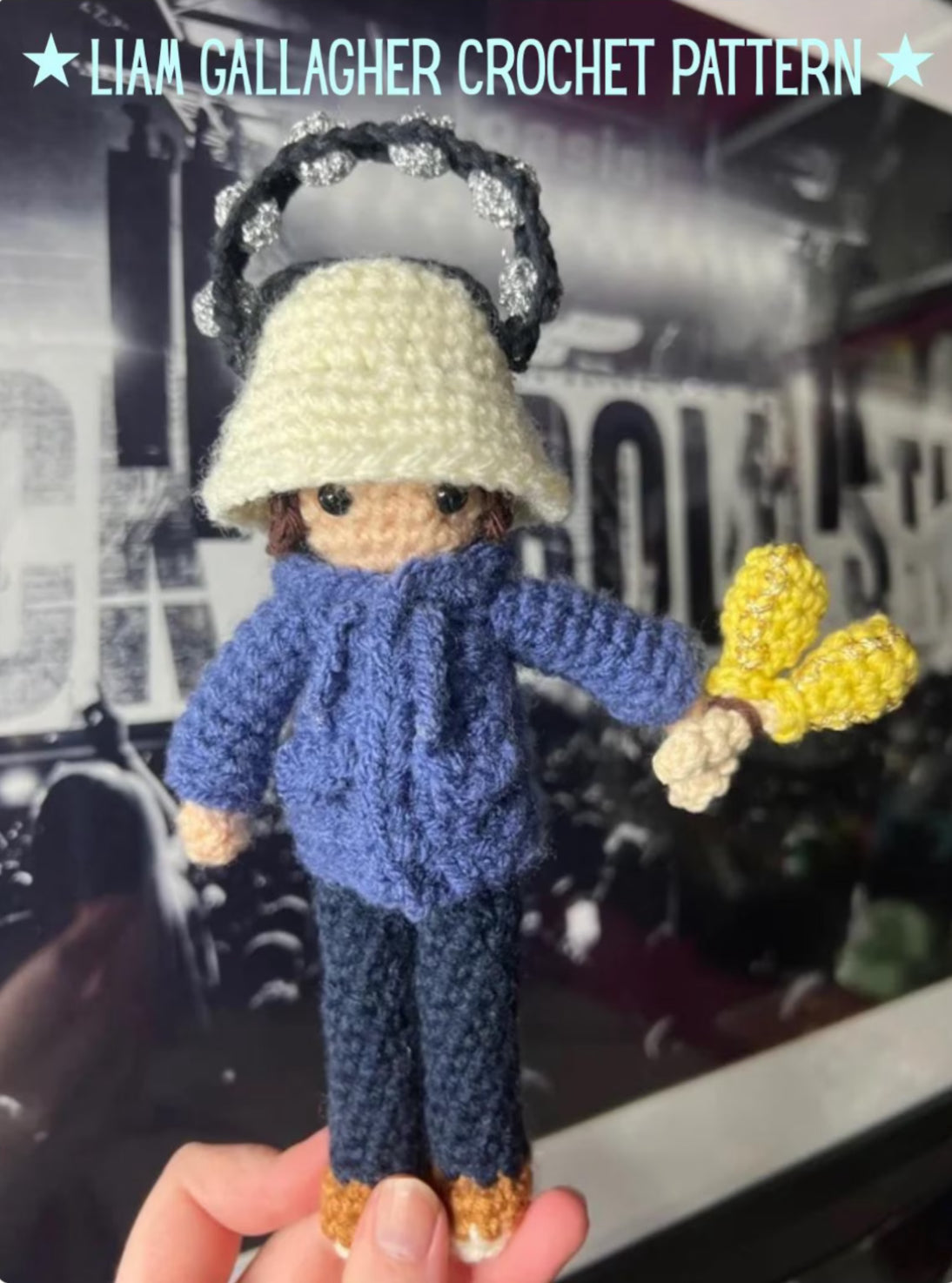 Liam Gallagher crochet pattern PDF
